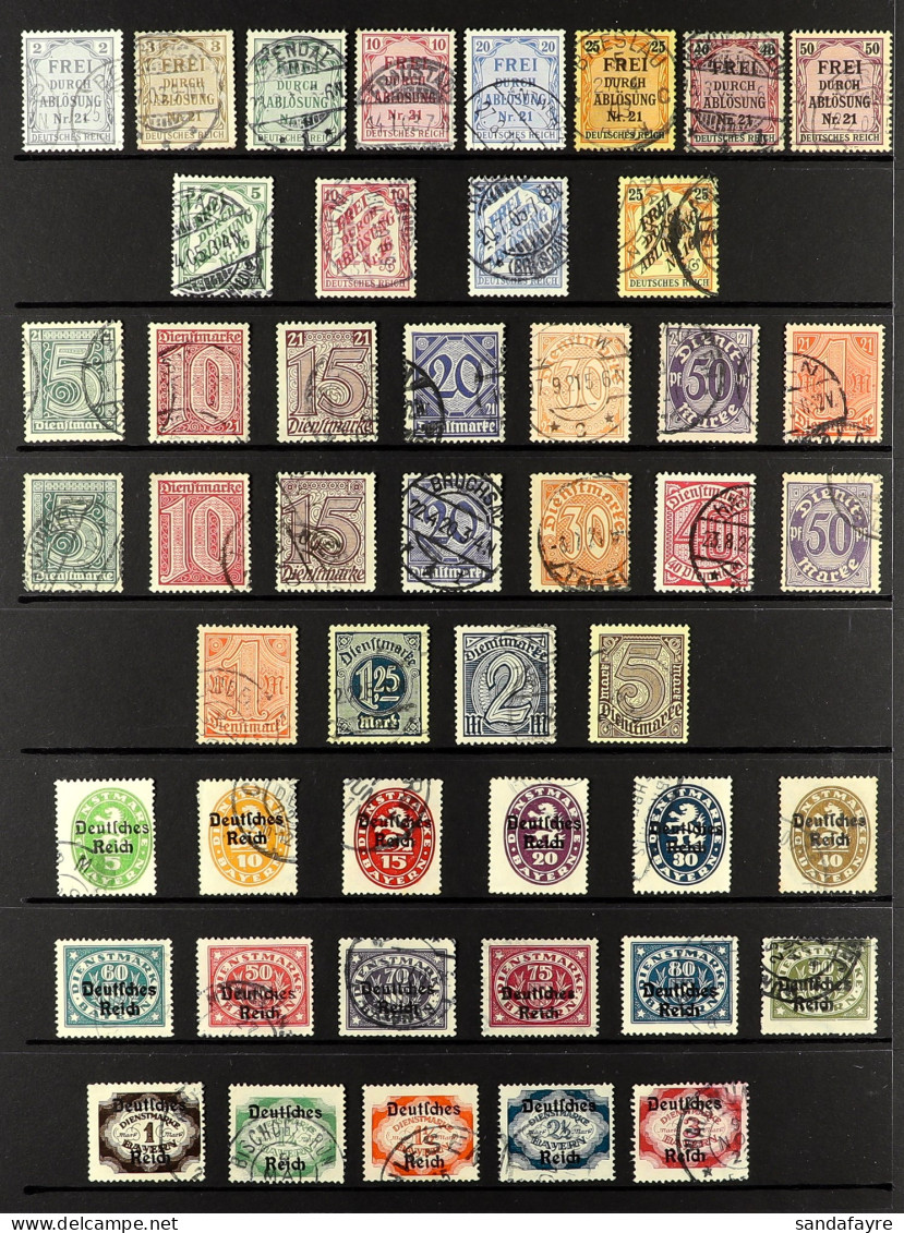 OFFICIALS 1903 - 1944 Collection Of 160+ Used Stamps On Protective Pages, Note 1903 Set, 1920 Both Sets, 1920 Opts On Wu - Other & Unclassified