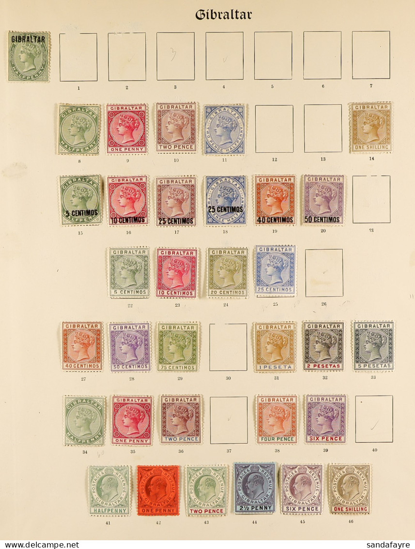 1886 - 1935 MINT COLLECTION Of Around 75 Stamps On Album Pages, Values To 10s, Sets, Etc. - Gibraltar