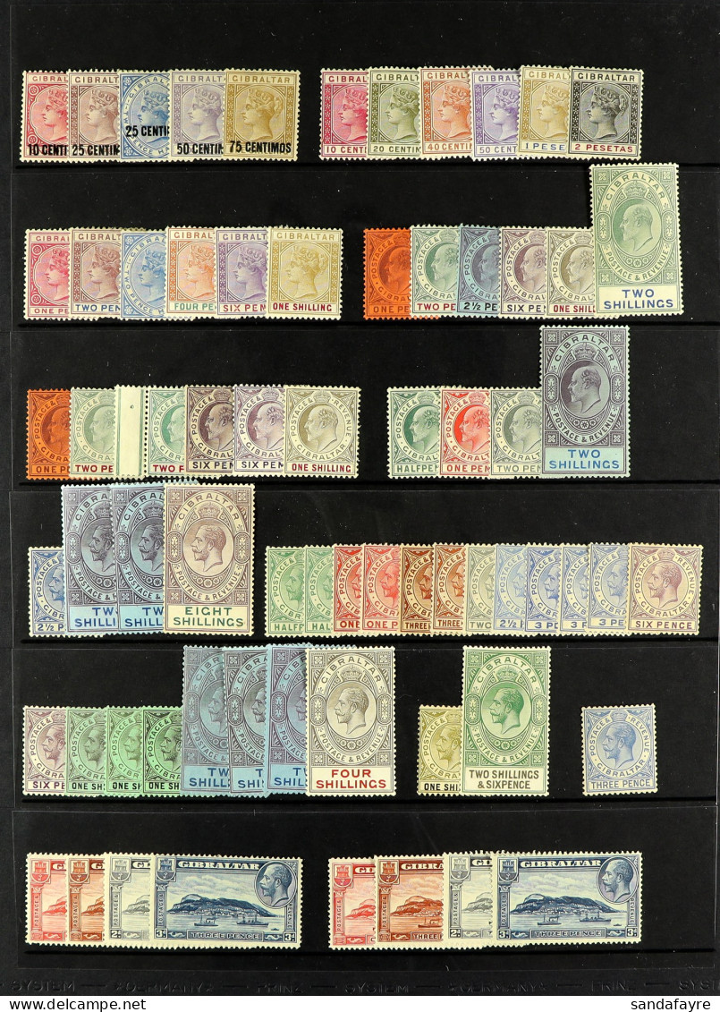 1889 - 1933 COLLECTION Of 68 Mint Stamps On A Protective Page, Note 1889 To 50c On 6d & 75c On 1s, 1898 2?d To 1s, 1903  - Gibraltar