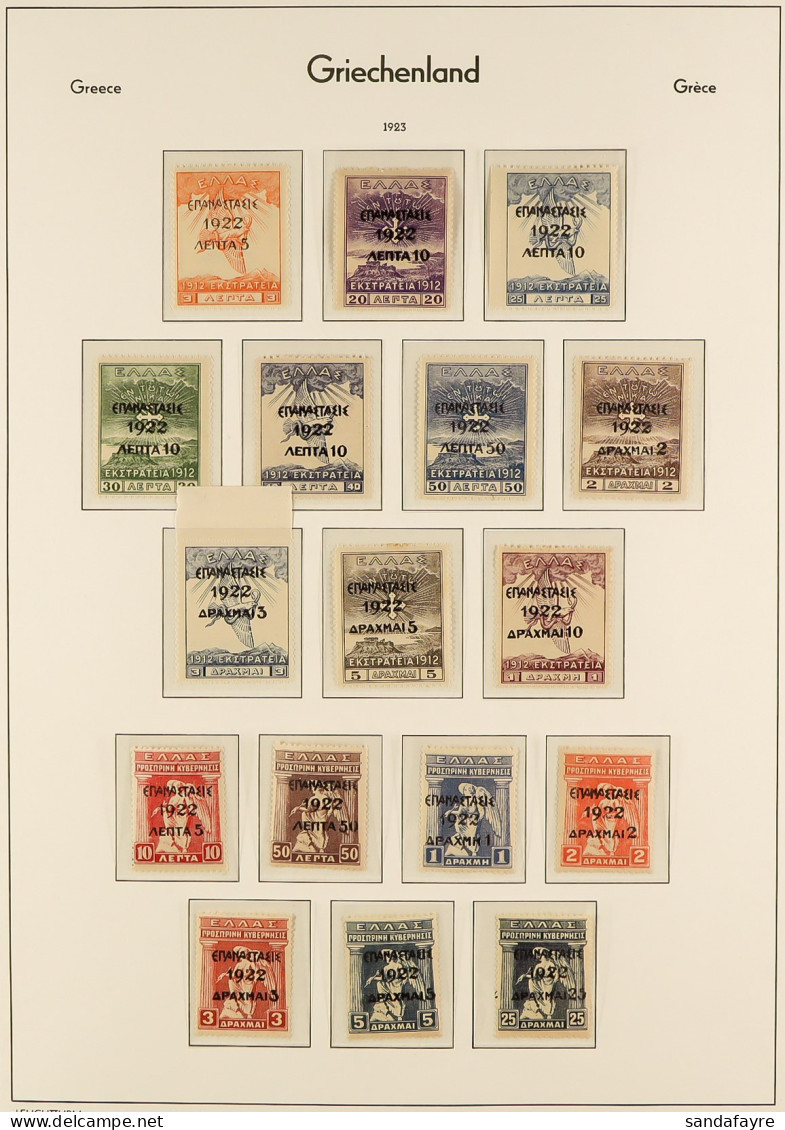 1923 - 1944 MINT / NEVER HINGED MINT COLLECTION Of 200+ Stamps On Hingeless Album Pages, Note 1923 Revolution Overprints - Autres & Non Classés