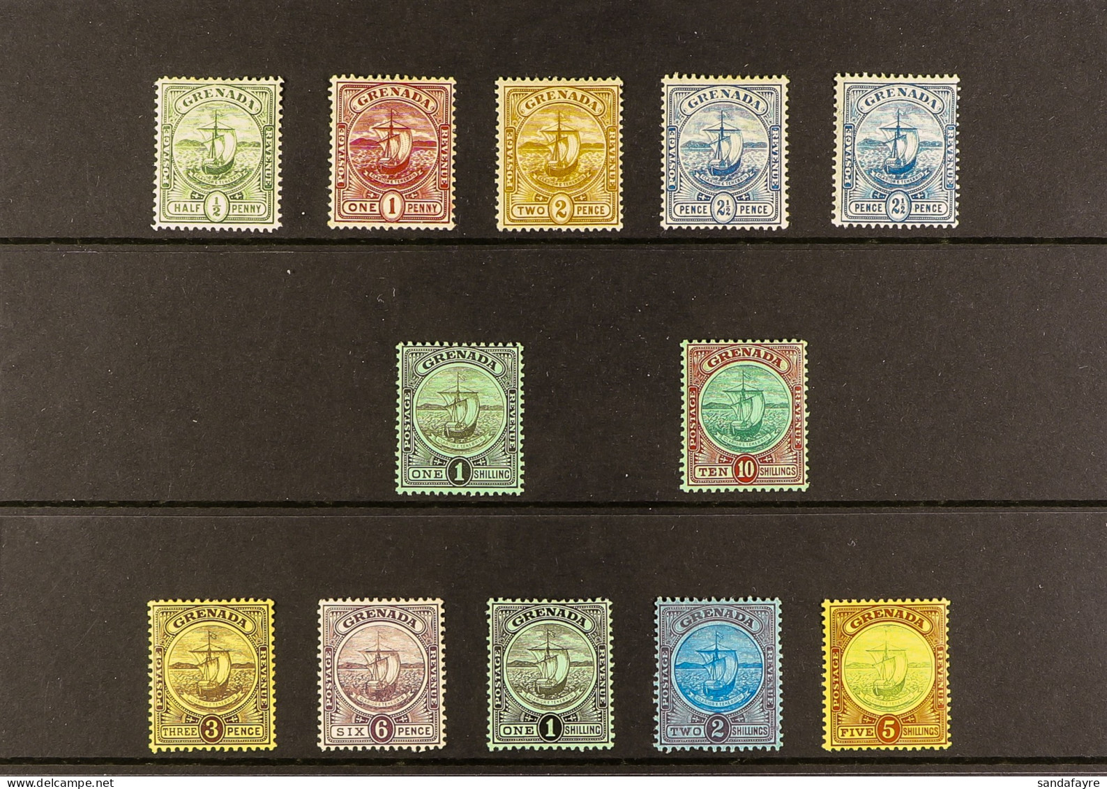 1906-11 Complete Set (SG 77/88) With The 1906 1d To 2?d (both Shades), 1908 1s And 10s, 1908-11 3d To 5s, Fine Mint. Cat - Grenada (...-1974)