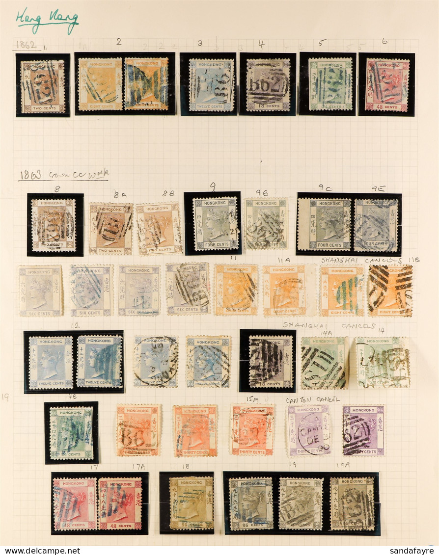 1862 - 1949 COLLECTION Of 200+ Mint & Used Stamps On 7 Album Pages, Note 1862 No Wmk Set To 48c, 1863-71 Wmk Crown CC Se - Autres & Non Classés