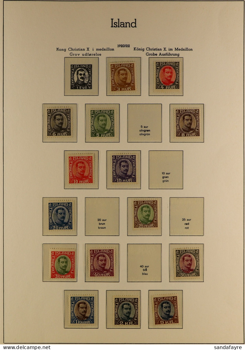 1918 - 1939 MINT / NEVER HINGED MINT COLLECTION. On Hingeless Iceland Album Pages, Many Sets And High Values, Officials  - Autres & Non Classés