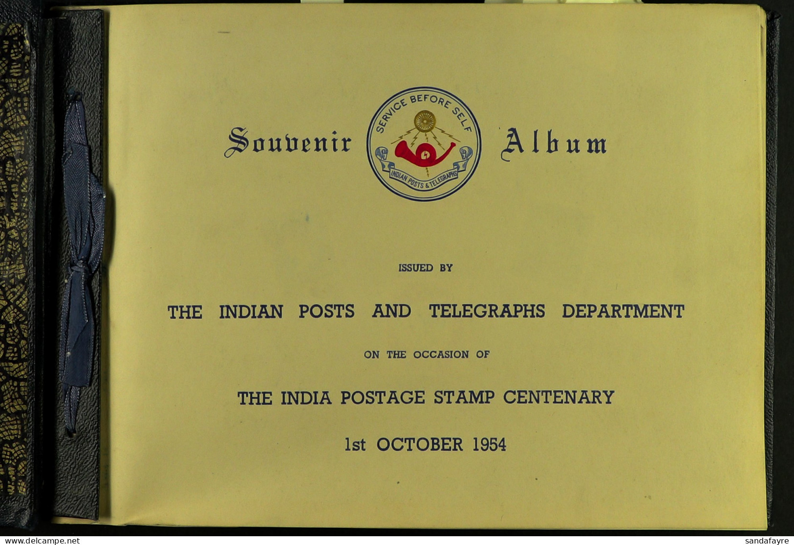 1954 STAMP CENTENARY SOUVENIR ALBUM Issued By The Indian Posts & Telegraphs Department, Includes 185-55 ?a & 2a Used, 18 - Altri & Non Classificati