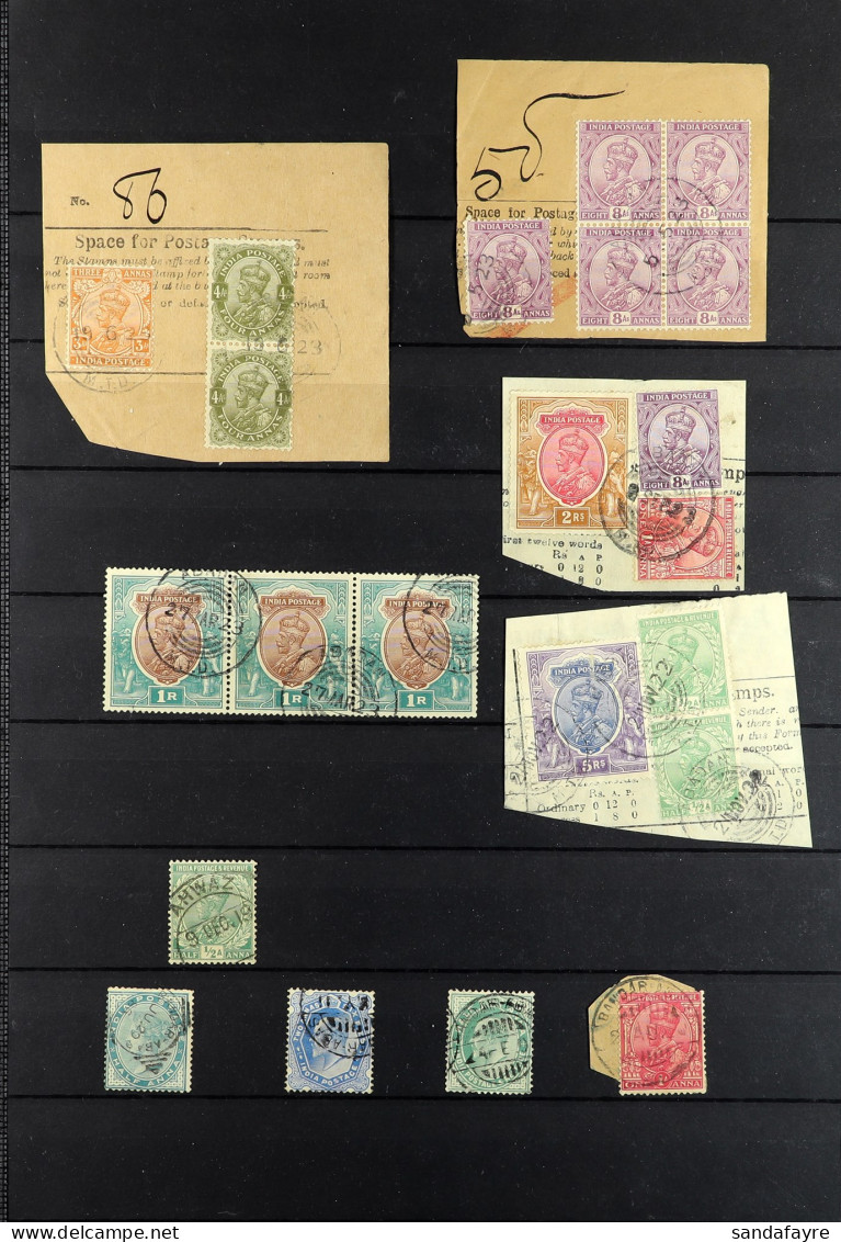 INDIA USED IN PERSIA Collection Of 128 Indian QV To KGV Stamps With Persian Postmarks, With ABADAN (17 Stamps) KGV Range - Andere & Zonder Classificatie