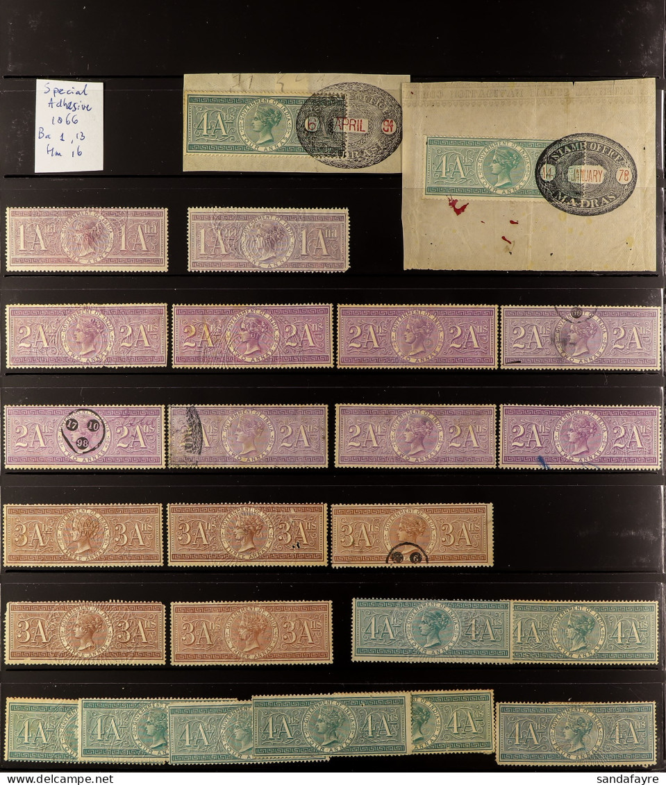 REVENUE STAMPS 1866 - 1975 Collection Of Over 330 Special Adhesives On Protective Pages, Arranged By Issue. - Andere & Zonder Classificatie
