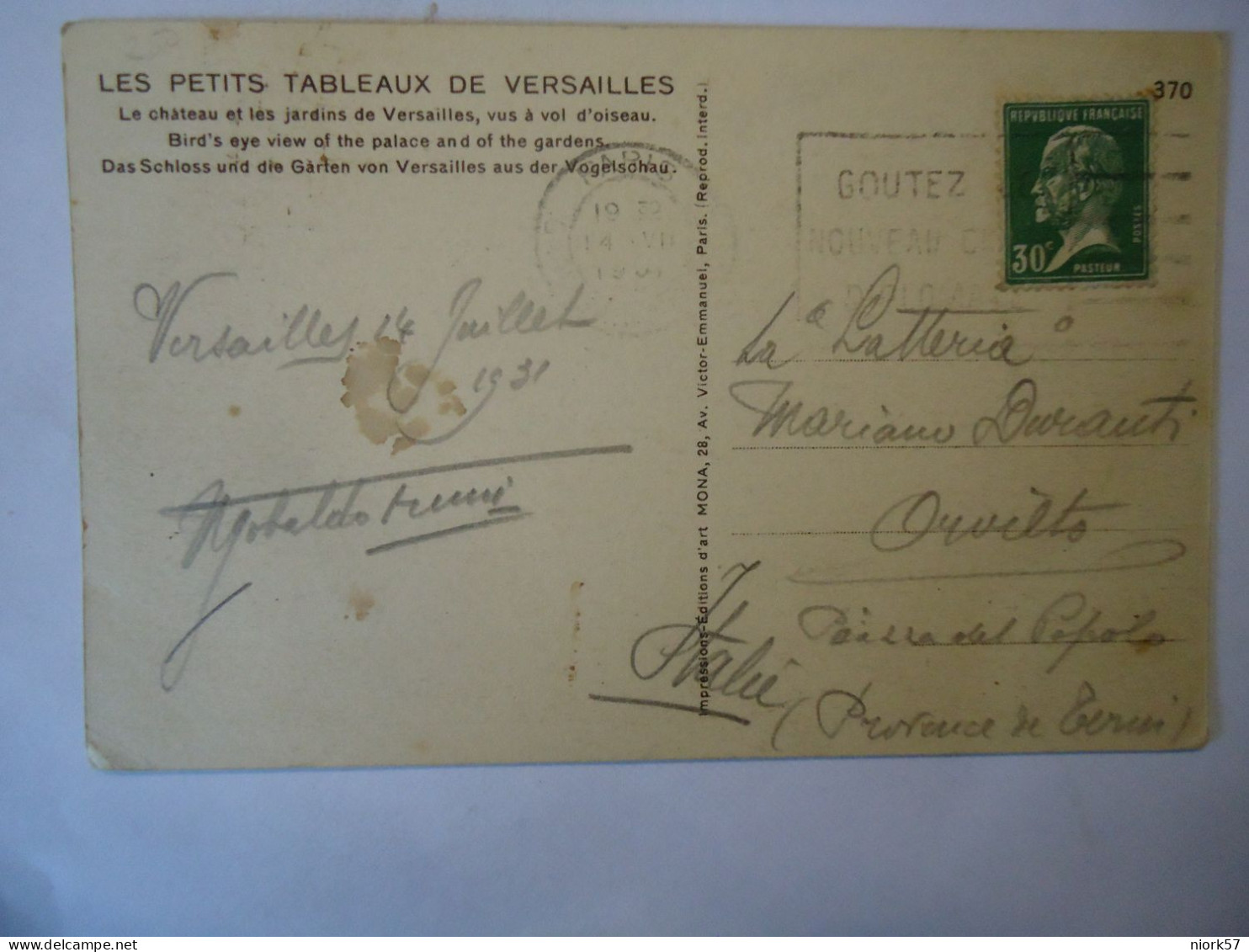 FRANCE   POSTCARDS VERSAILLES  LES PETITS 1931 - Autres & Non Classés