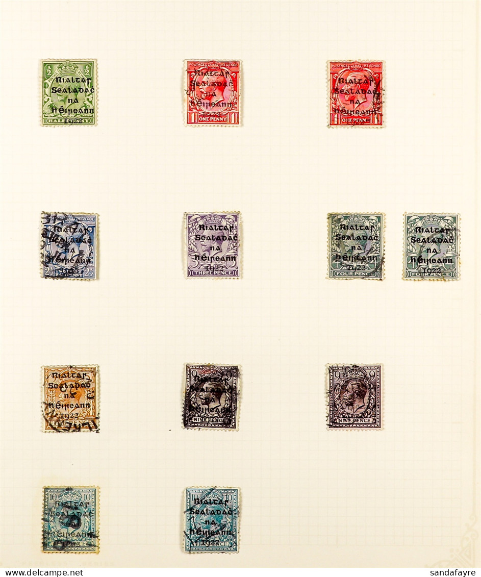 1922 - 1944 COLLECTION Of 130+ Used Stamps On Album Pages, Many Sets, Note 1922 Dollard Set + Red Overprint Set, 4d Carm - Sonstige & Ohne Zuordnung