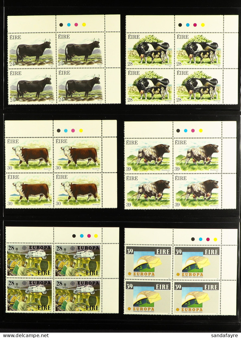 1984-1990 NEVER HINGED MINT COLLECTION Of Mostly Blocks Of 4 On Stock Pages In Binder. Very Fine. (225+ Blocks = 900+ St - Other & Unclassified