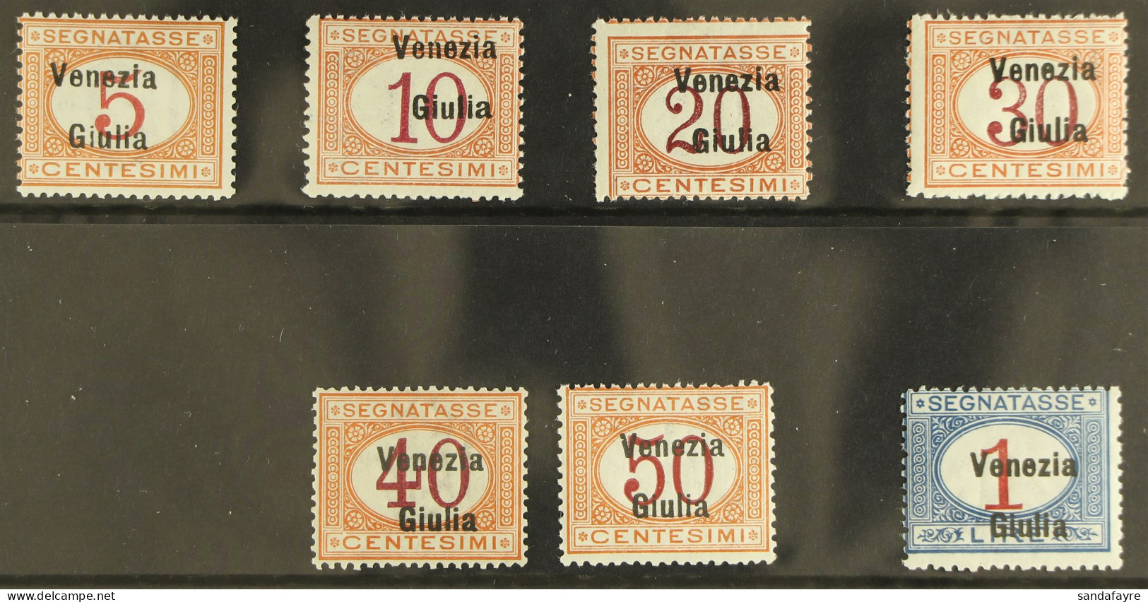 VENEZIA GIULIA Postage Due 1918 Complete Set, Sassone S4, Never Hinged Mint. Cat. ??2500 (7 Stamps) - Non Classificati