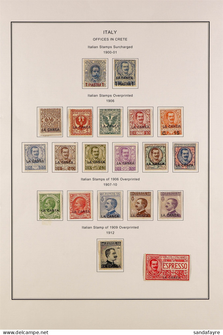 POST OFFICES IN CRETE (LA CANEA) 1900 - 1912 Complete Basic Collection (incl Express) Of 20 Mint Stamps On Album Page, S - Autres & Non Classés