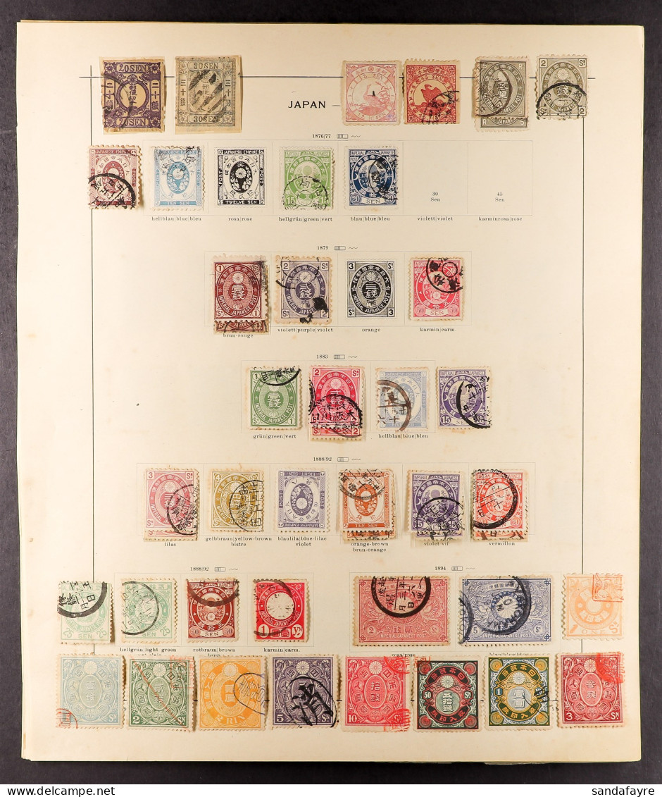 1872 - 1941 OLD COLLECTION Of Around 330 Mint & Used Stamps On Leaves, Note 1875 12s & 45s Birds, 1876-1892 Kobans To 1y - Autres & Non Classés