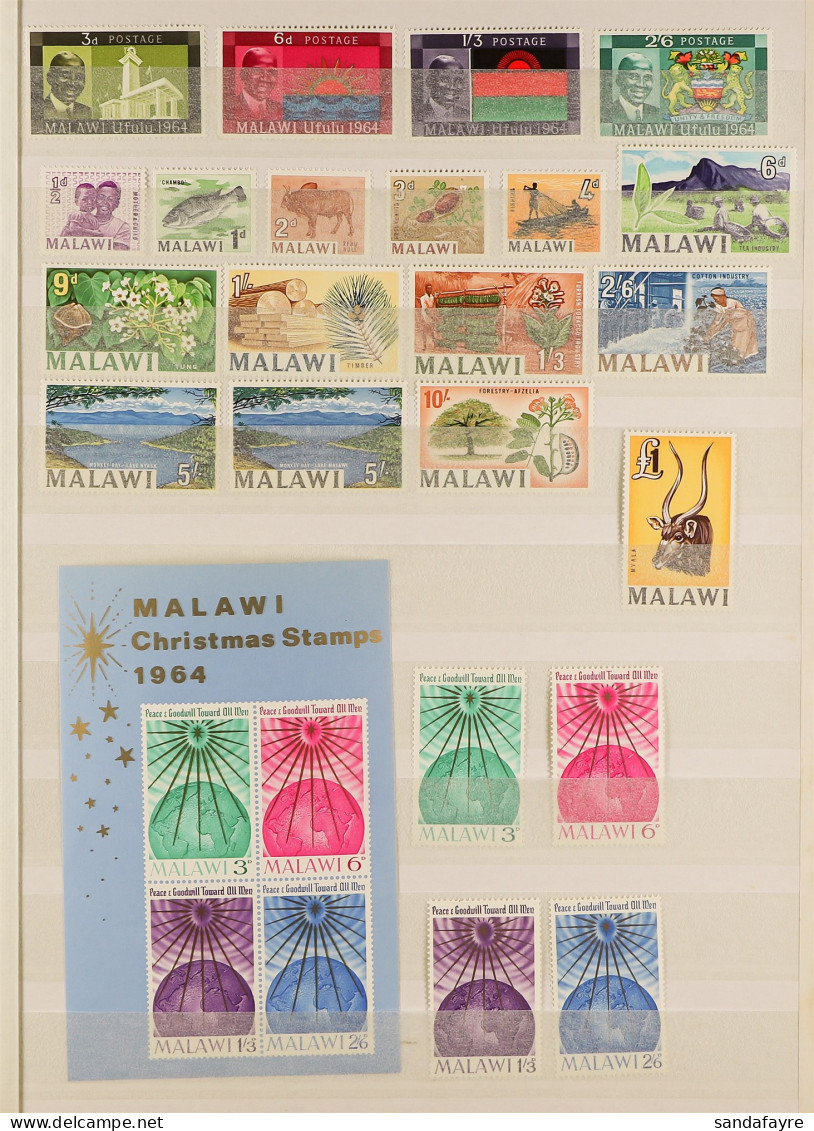 1964 - 1987 MINT / MOSTLY NEVER HINGED MINT COLLECTION Of Mostly Complete Sets And Miniature Sheets, In Stock Book. S.t. - Malawi (1964-...)