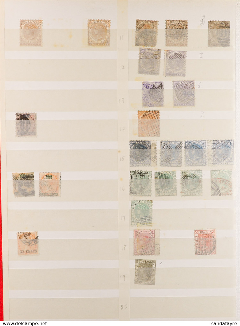 1867 - 1941 STOCK BOOK With Mint And Used Stamps, 1867 3c On 1a, 8c On 2a & 32c On 2a Used, Plenty Of Higher Values (600 - Straits Settlements