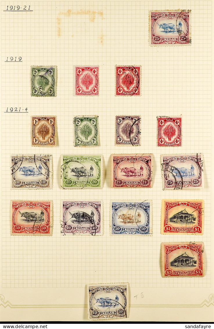 KEDAH 1912 - 1983 COLLECTION Of Fine Used Stamps On Album Pages, Incl 1912-21 New Colours Set, 1921-32 Wmk Script CA Val - Other & Unclassified