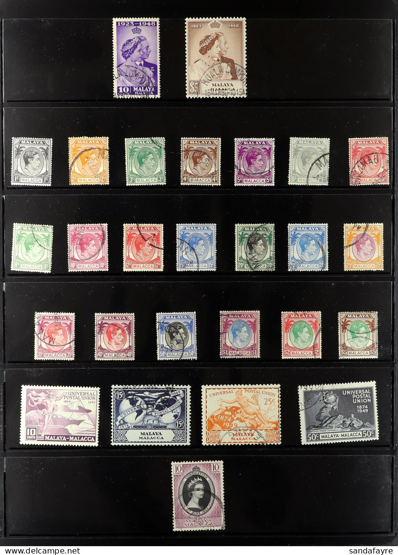 MALACCA 1948 - 1968 Complete Collection Of Used Stamps From 1948 Wedding To 1965 Floral Sets, On Protective Pages (70+ S - Other & Unclassified