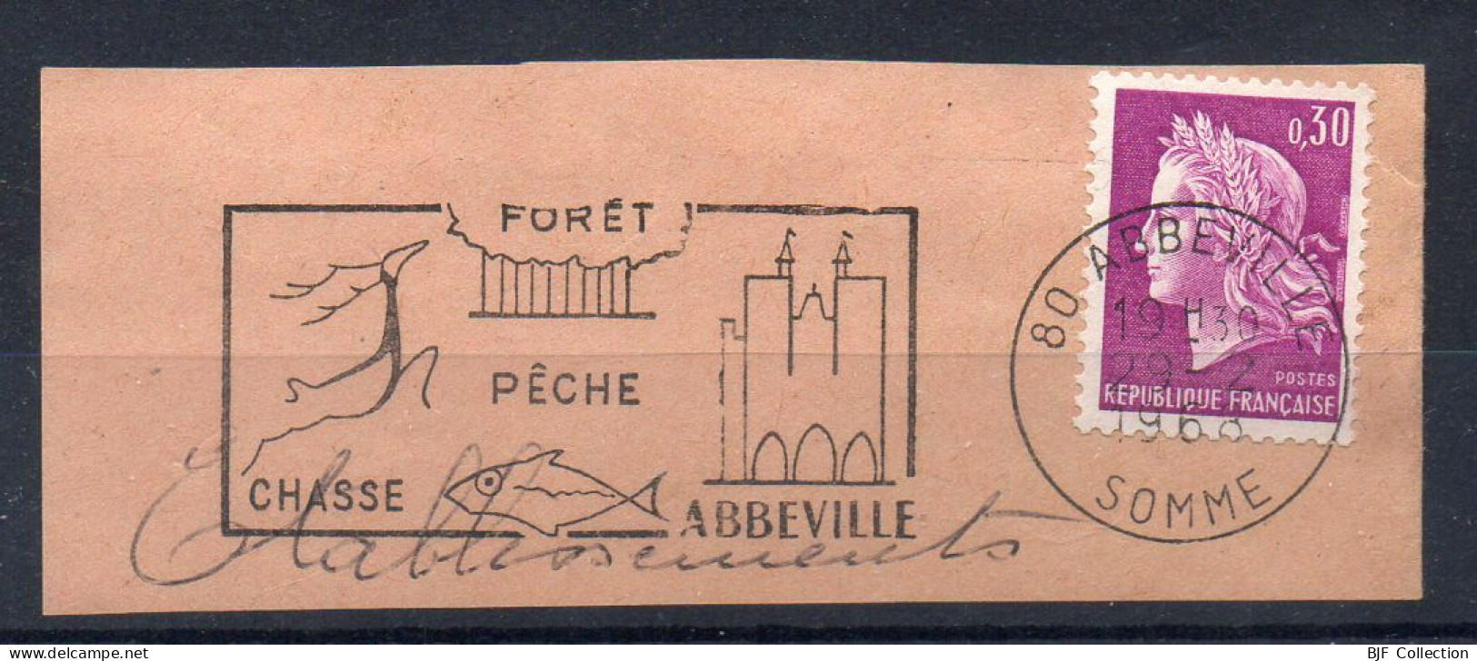 Flamme Illustrée : (80) ABBEVILLE – 19/02/1968 (Flamme Sur Fragment) - Maschinenstempel (Werbestempel)