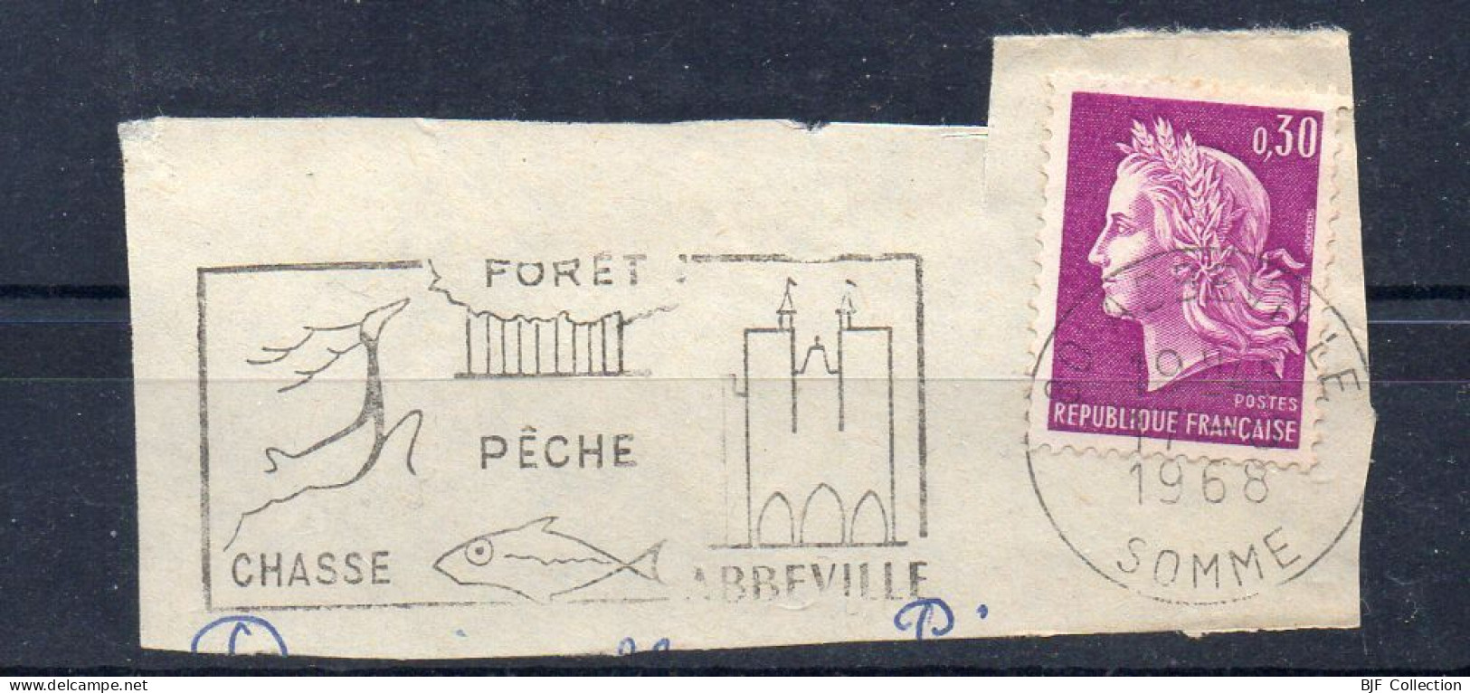 Flamme Illustrée : (80) ABBEVILLE – 17/??/1968 (Flamme Sur Fragment) - Maschinenstempel (Werbestempel)