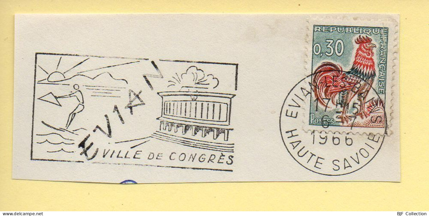 Flamme Illustrée : (74) EVIAN-LES-BAINS – 6/07/1966 (Flamme Sur Fragment) - Mechanical Postmarks (Advertisement)