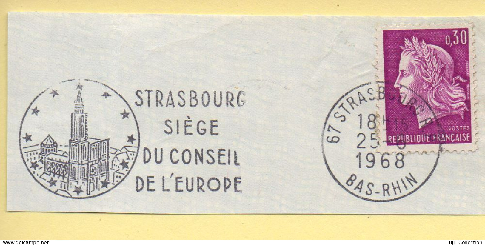 Flamme Illustrée : (67) STRASBOURG R.P. – 25/06/1968 (Flamme Sur Fragment) - Oblitérations Mécaniques (flammes)