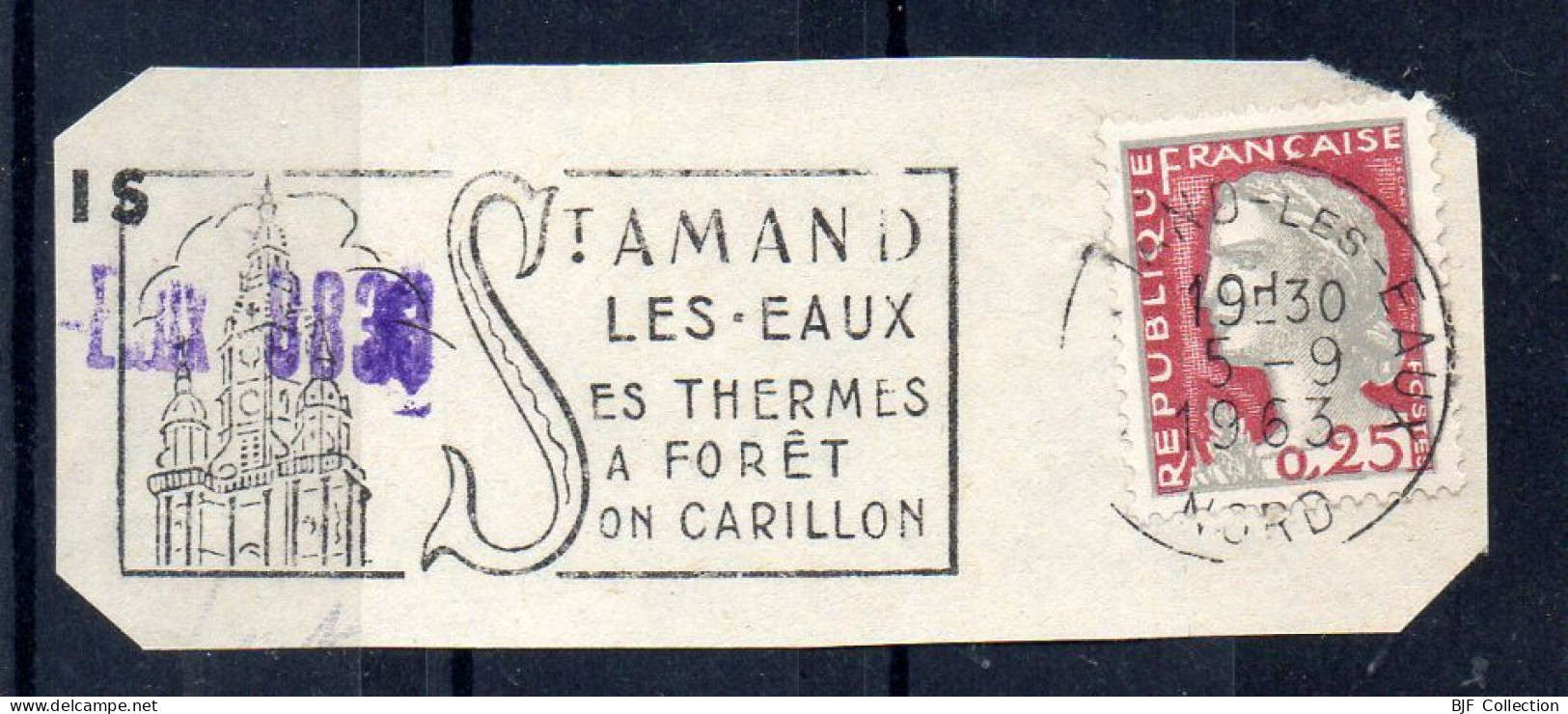 Flamme Illustrée : (59) SAINT-AMAND-LES-EAUX – 5/09/1963 (Flamme Sur Fragment) - Maschinenstempel (Werbestempel)