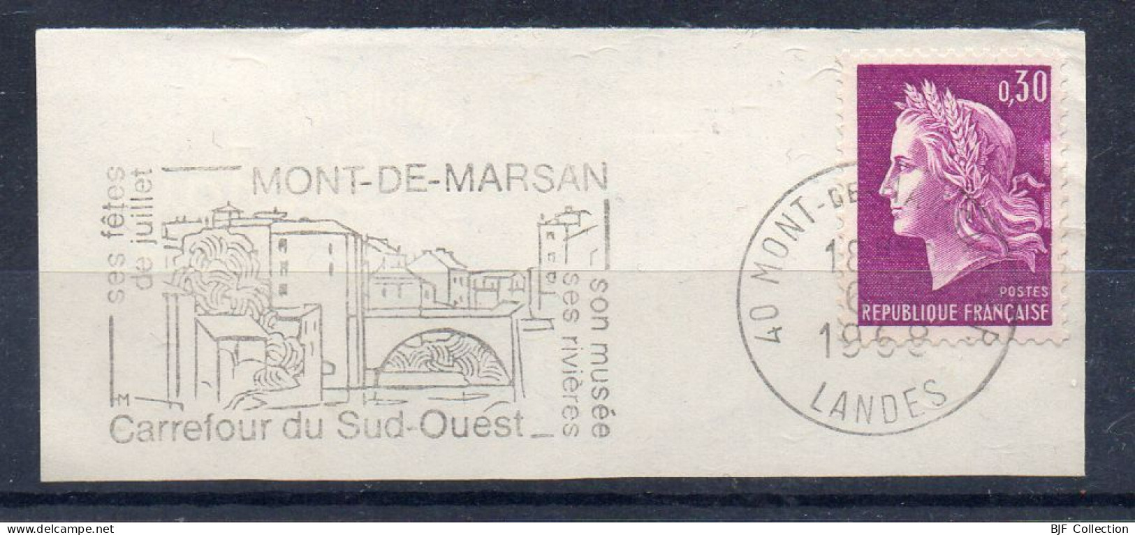 Flamme Illustrée : (40) MONT-DE-MARSAN R.P. – 6/??/1968 (Flamme Sur Fragment) - Mechanical Postmarks (Advertisement)