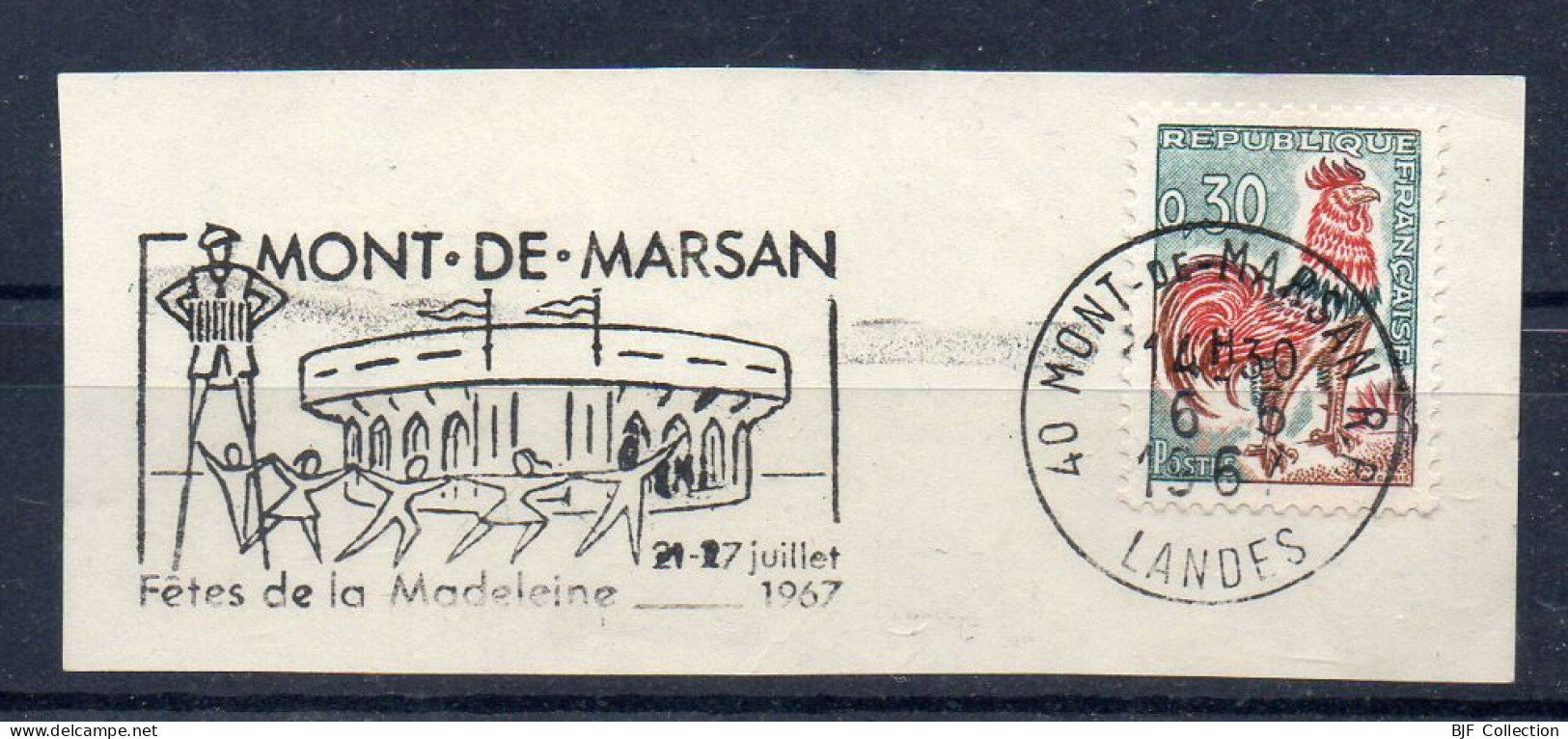 Flamme Illustrée : (40) MONT-DE-MARSAN R.P. – 6/06/1967 (Flamme Sur Fragment) - Maschinenstempel (Werbestempel)