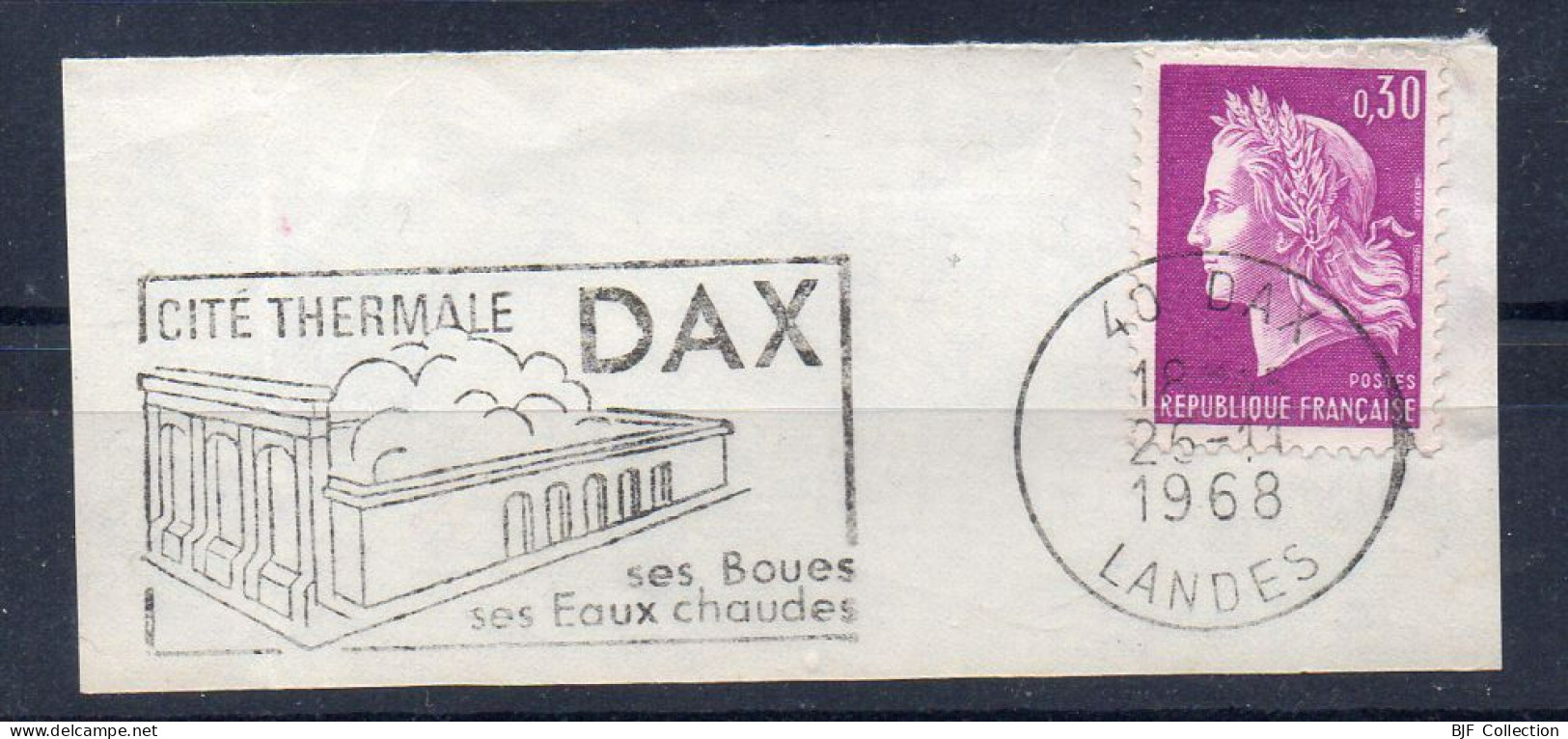Flamme Illustrée : (40) DAX – 25/11/1968 (Flamme Sur Fragment) - Maschinenstempel (Werbestempel)