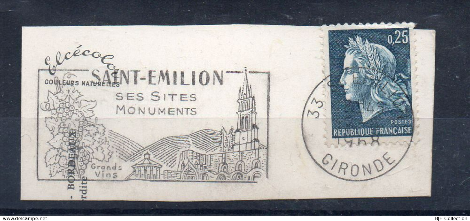 Flamme Illustrée : (33) SAINT-EMILION – 12/08/1968 (Flamme Sur Fragment) - Mechanical Postmarks (Advertisement)