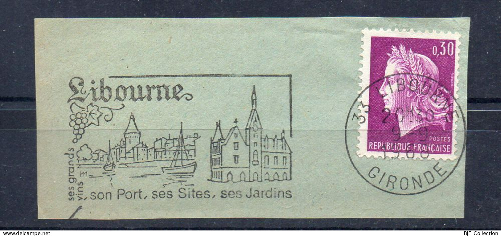 Flamme Illustrée : (33) LIBOURNE – 9/09/1968 (Flamme Sur Fragment) - Mechanische Stempels (reclame)