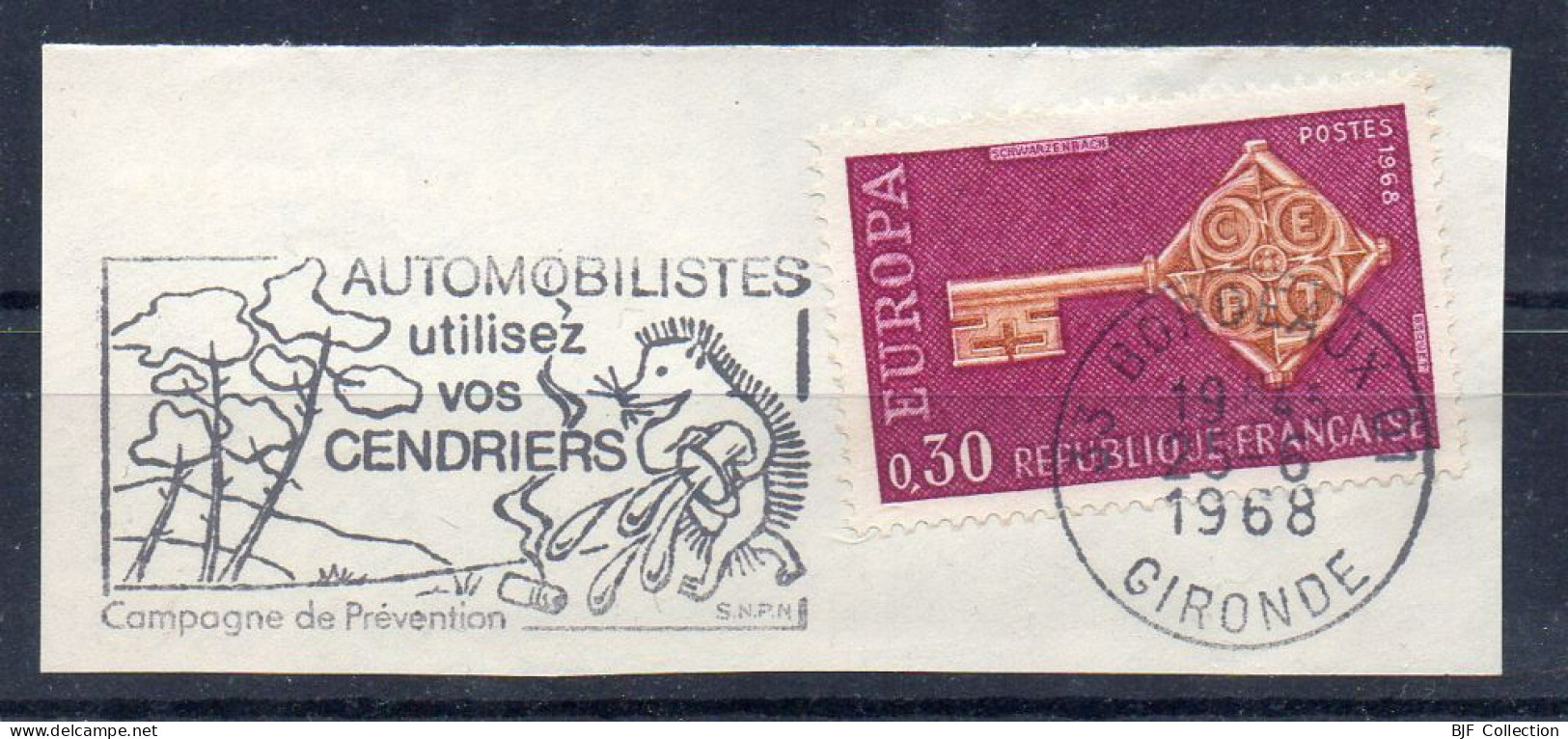 Flamme Illustrée : (33) BORDEAUX 01 – 25/06/1968 (Flamme Sur Fragment) - Mechanical Postmarks (Advertisement)