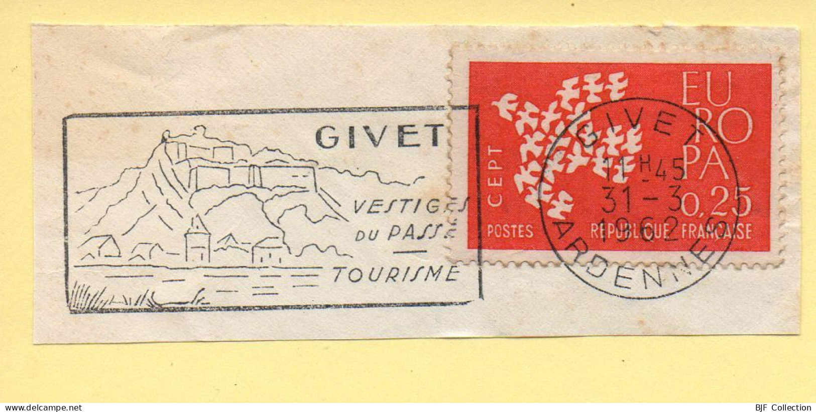 Flamme Illustrée : (08) GIVET – 31/03/1962 (Flamme Sur Fragment) - Maschinenstempel (Werbestempel)