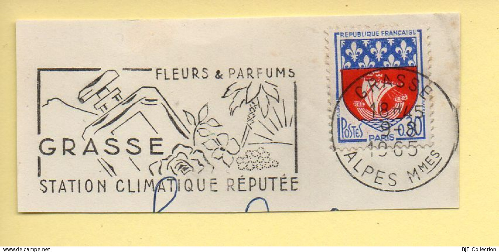 Flamme Illustrée : (06) GRASSE – 9/08/1965 (Flamme Sur Fragment) - Maschinenstempel (Werbestempel)