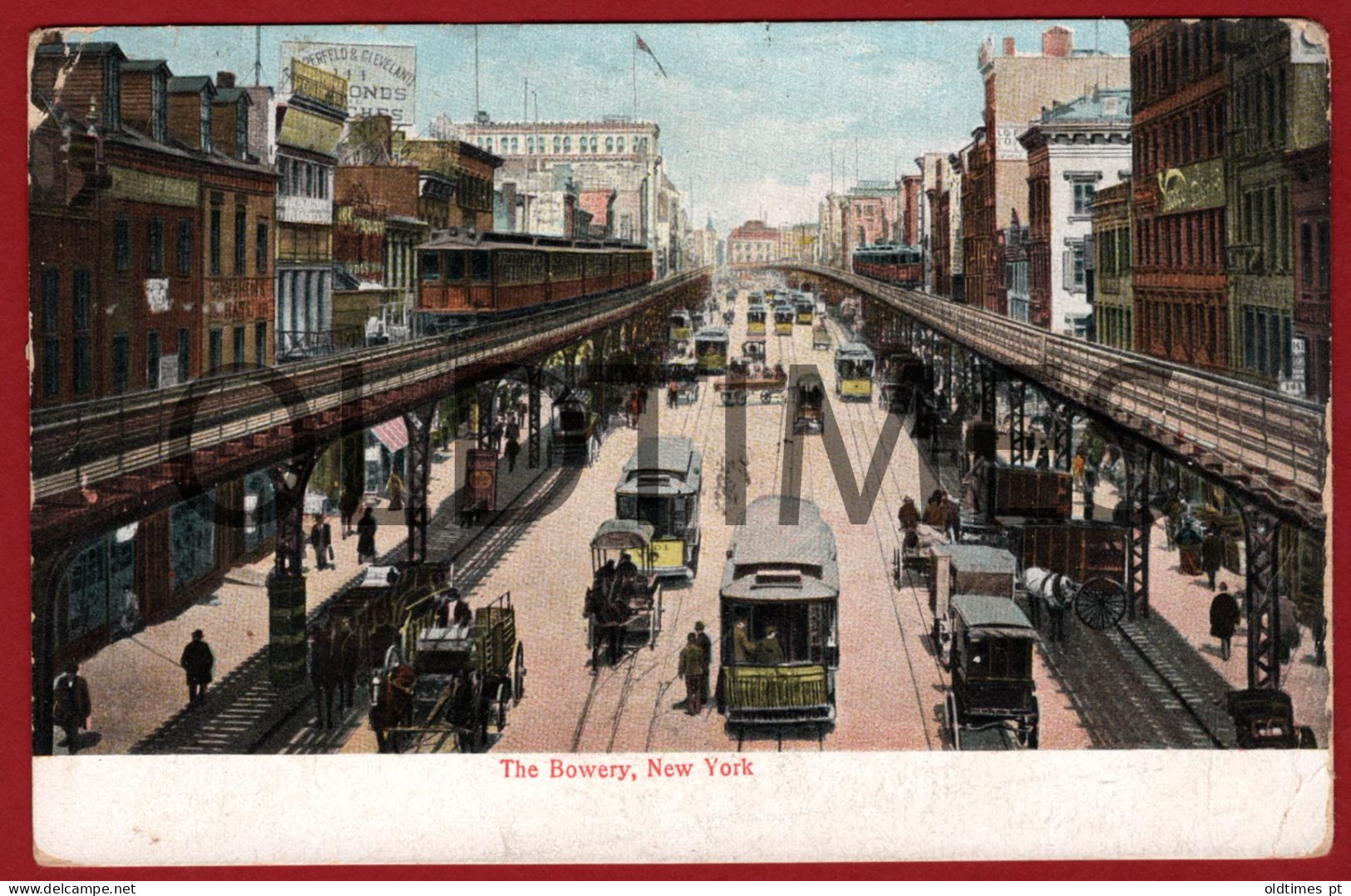 USA - NEW YORK - THE BOWERY - 1908 PC - Other Monuments & Buildings