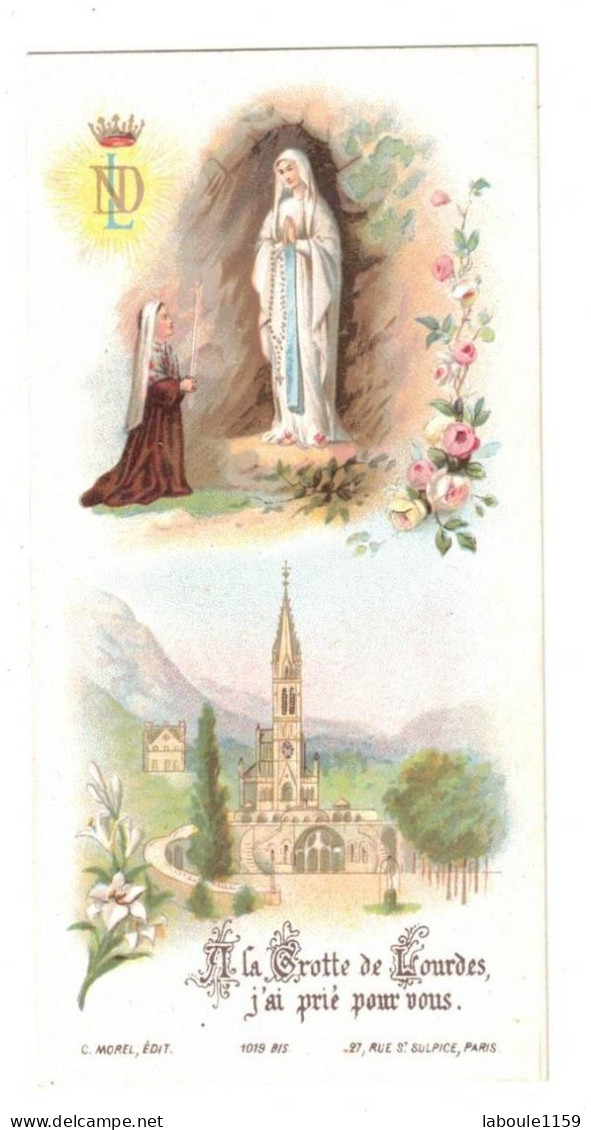 A LA GROTTE DE LOURDES J'AI PRIE POUR VOUS INVOCATIONS PROCESSION ST SACREMENT  IMAGE PIEUSE CHROMO HOLY CARD SANTINI - Andachtsbilder