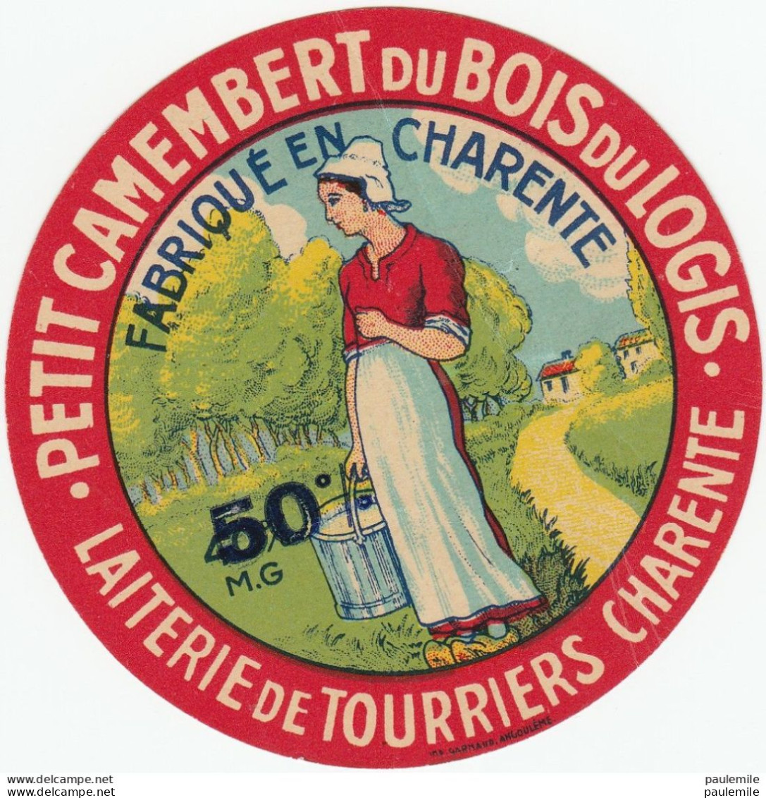 ETIQUETTE DE  PETIT CAMEMBERT LAITERIE DE TOURRIERS - Cheese