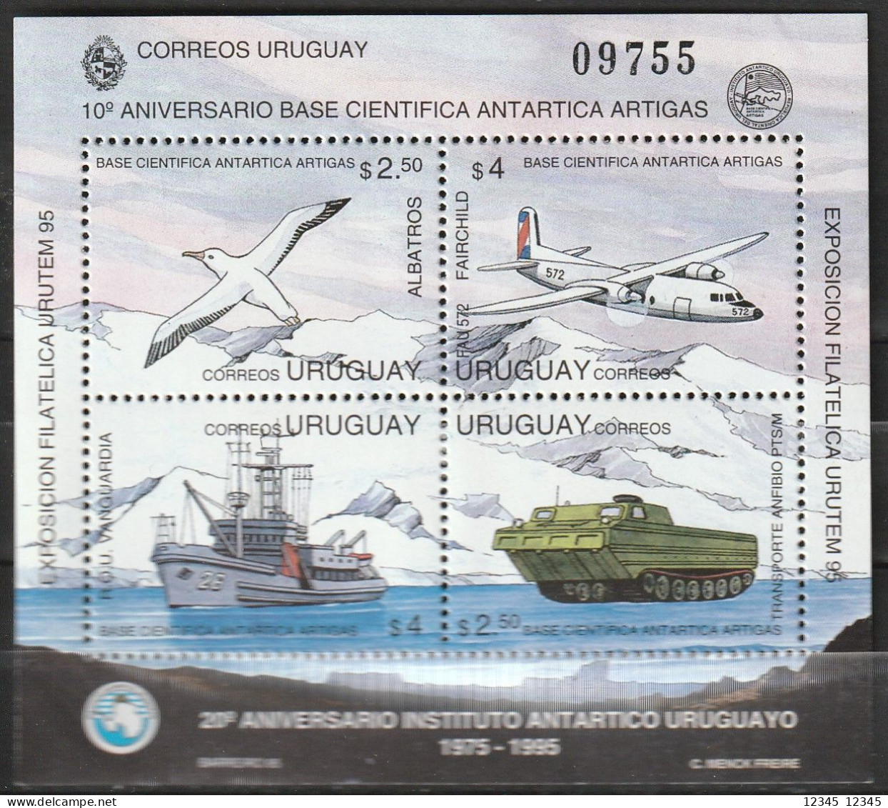 Uruguay 1995, Postfris MNH, Birds, 20 Years Of The National Antarctic Institute - Uruguay