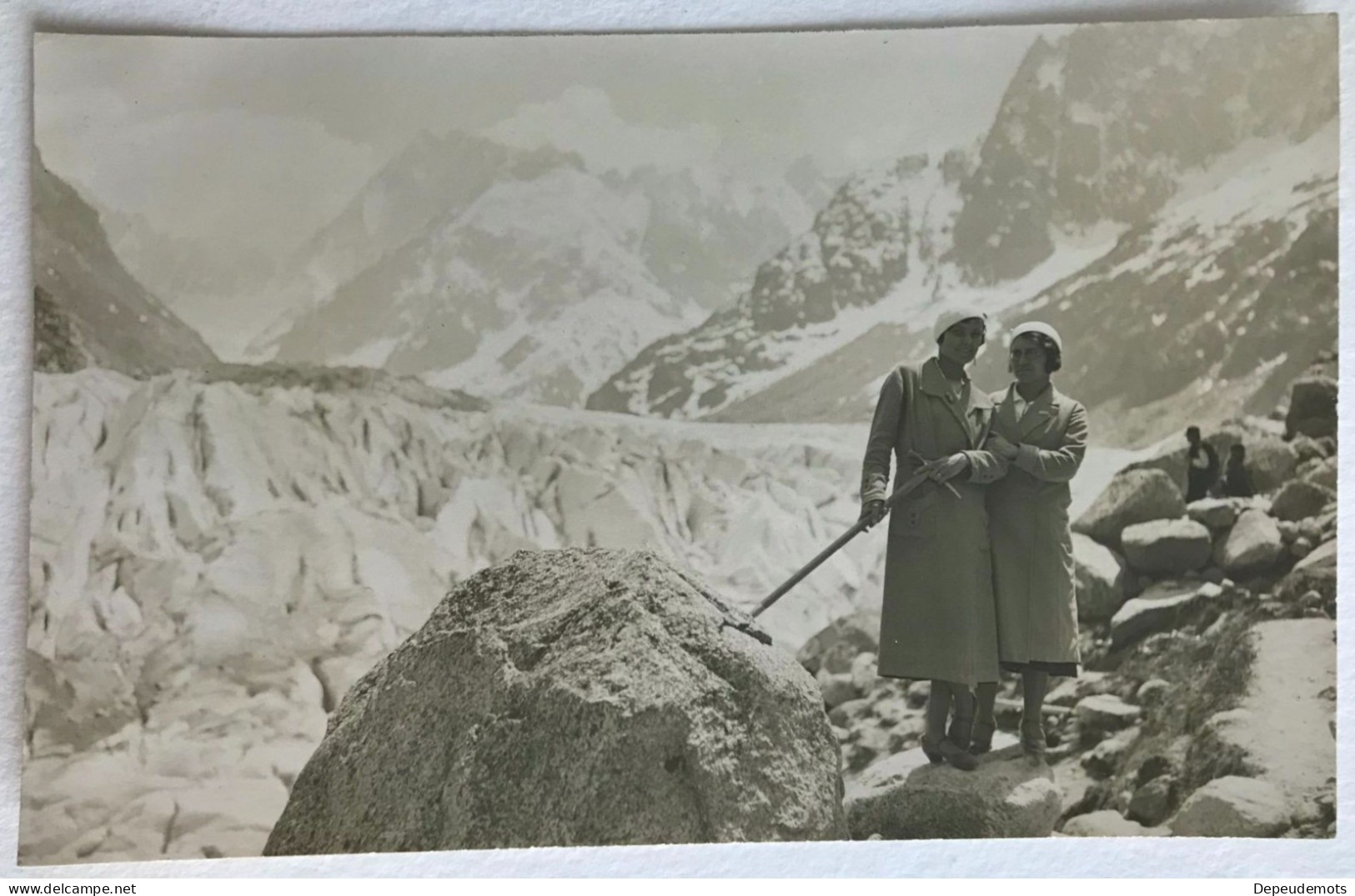 Photo Ancienne - Snapshot - Carte Photo - CHAMONIX - Alpinisme - Alpes Montagne - Mer De Glace - Mont Blanc - 1933 - Plaatsen