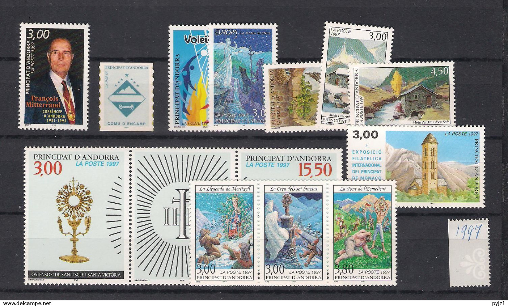 1997  MNH Andorra (French), Year  Complete According To Michel, Postfris** - Années Complètes