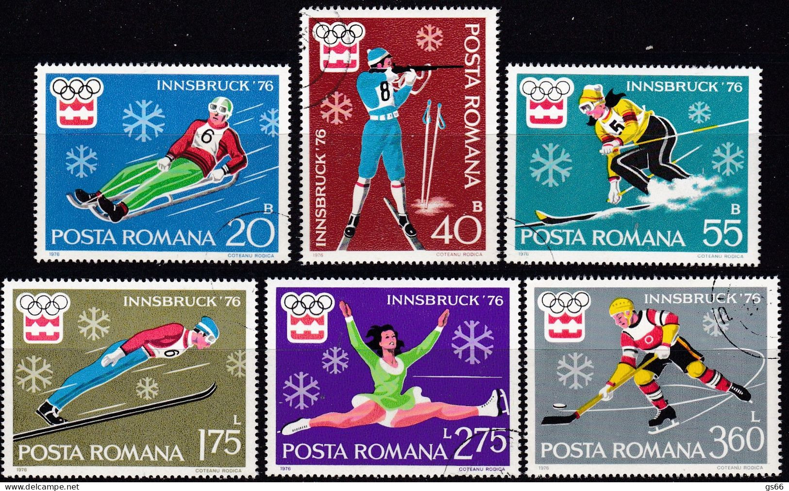 Rumänien, 1976, 3312/17, Used,  Olympische Winterspiele, Innsbruck. - Gebraucht