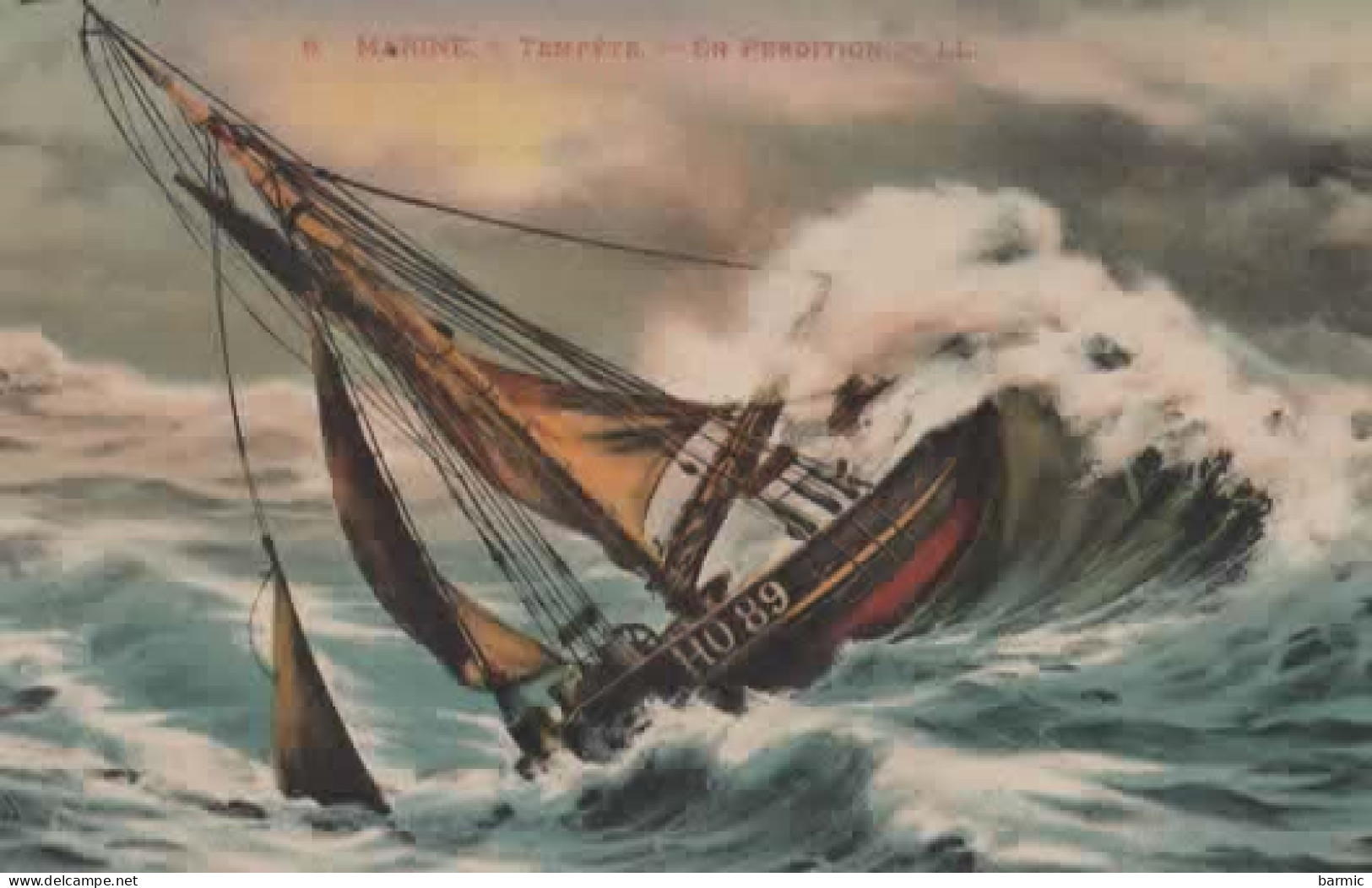 MARINE, TEMPETE, EN PERDITION, LL, HO 89 COULEUR REF 16344 - Segelboote