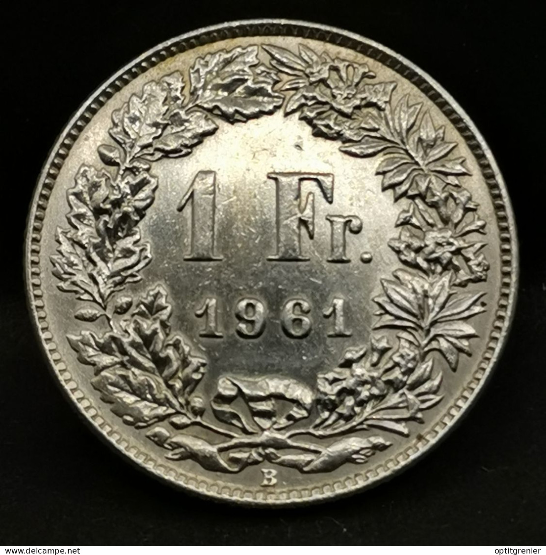 1 FRANC ARGENT 1961 B BERNE HELVETIA DEBOUT / SUISSE / SILVER - 1 Franc