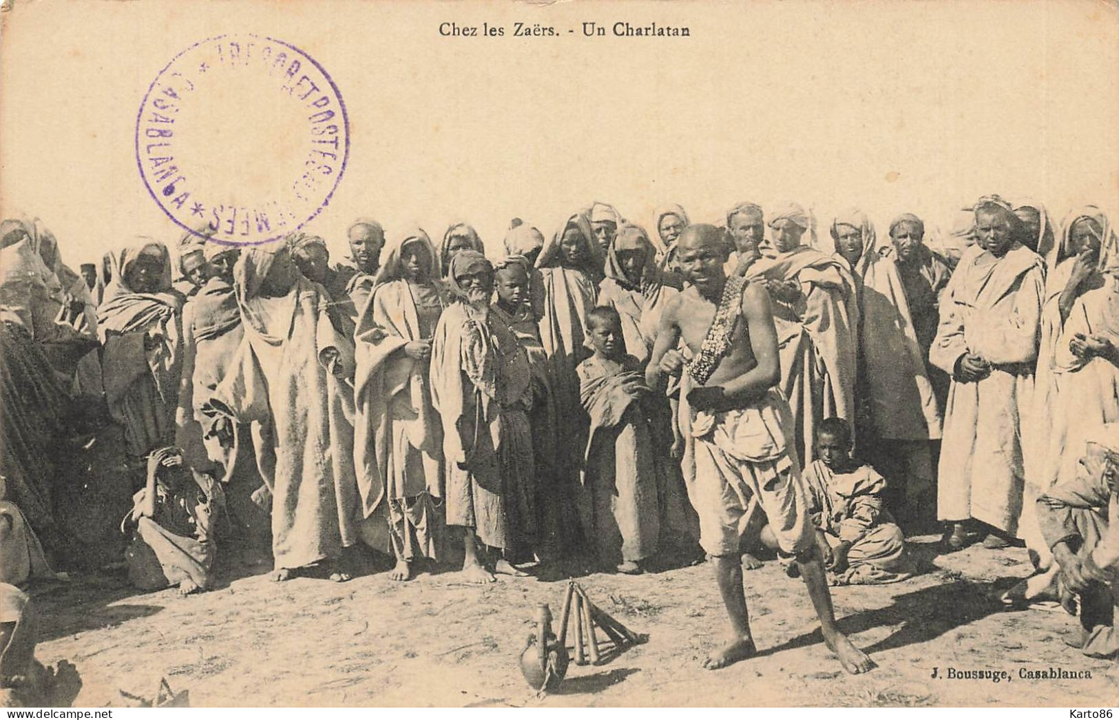 Maroc , Chez Les Zaërs , Un Charlatan * Types éthnique Ethnic Ethno * CACHET Trésor Postes Armées Casablanca - Autres & Non Classés