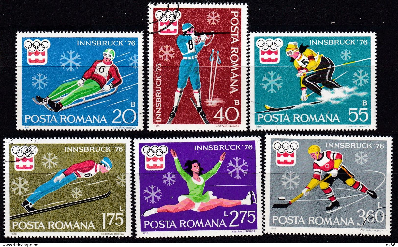 Rumänien, 1976, 3312/17, Used,  Olympische Winterspiele, Innsbruck. - Gebraucht