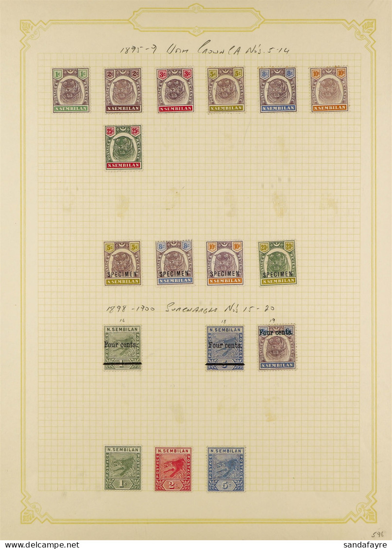 NEGRI SEMBILAN 1891 - 1949 Mint On Album Pages Incl. 1891-94 Set, 1895-99 Set To 10c & 25c, Plus Some 'Specimen' Opt'd,  - Sonstige & Ohne Zuordnung