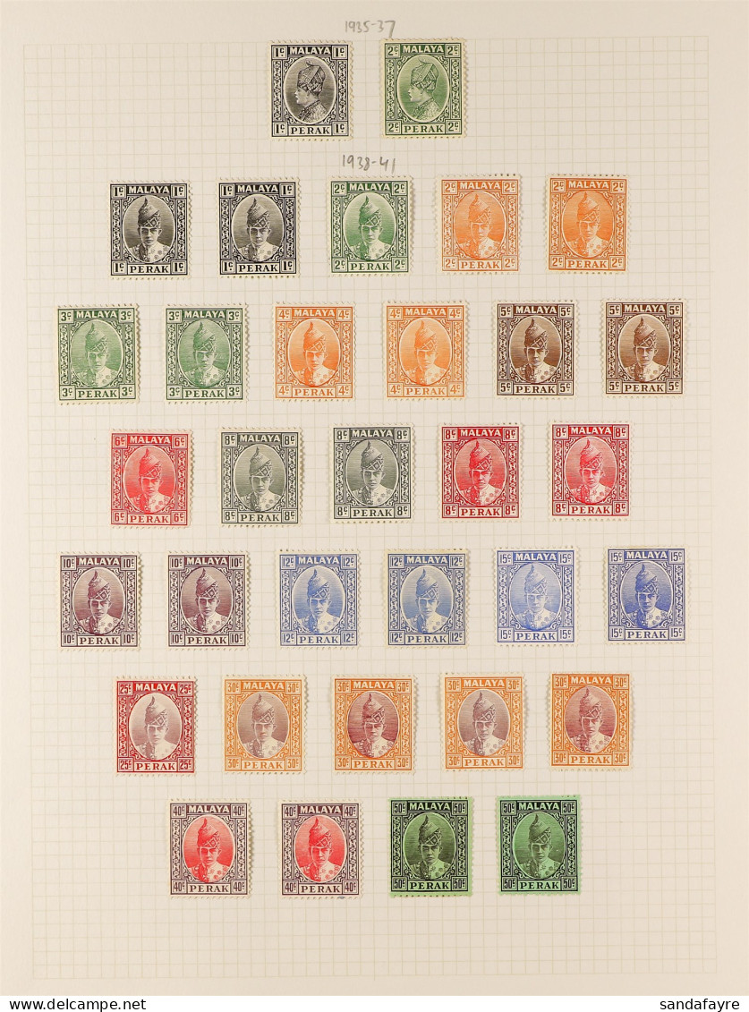 PERAK 1891 - 1970 Collection Of 100+ Mint / Never Hinged Mint Stamps On Album Pages. - Other & Unclassified