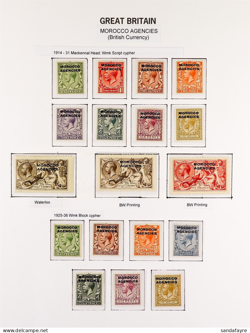 BRITISH CURRENCY 1914 - 1937 Collection Of Over 30 Mint Stamps On Pages, Note 1914-31 Set Of Values With Two Different 2 - Other & Unclassified