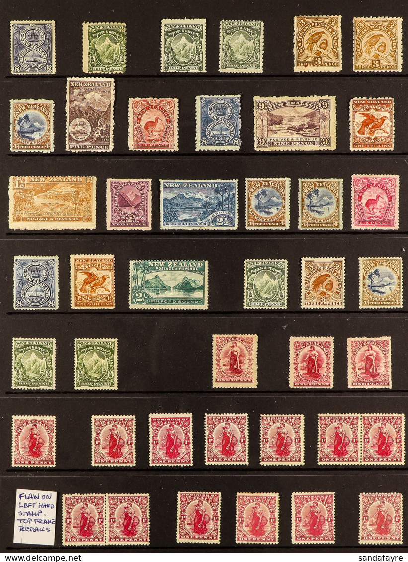 1898 - 1927 PICTORIALS, PENNY UNIVERSALS Collection Of 40+ Mint Stamps On Protective Page Incl. 1898 8d, 1902 ?d Perf 14 - Autres & Non Classés