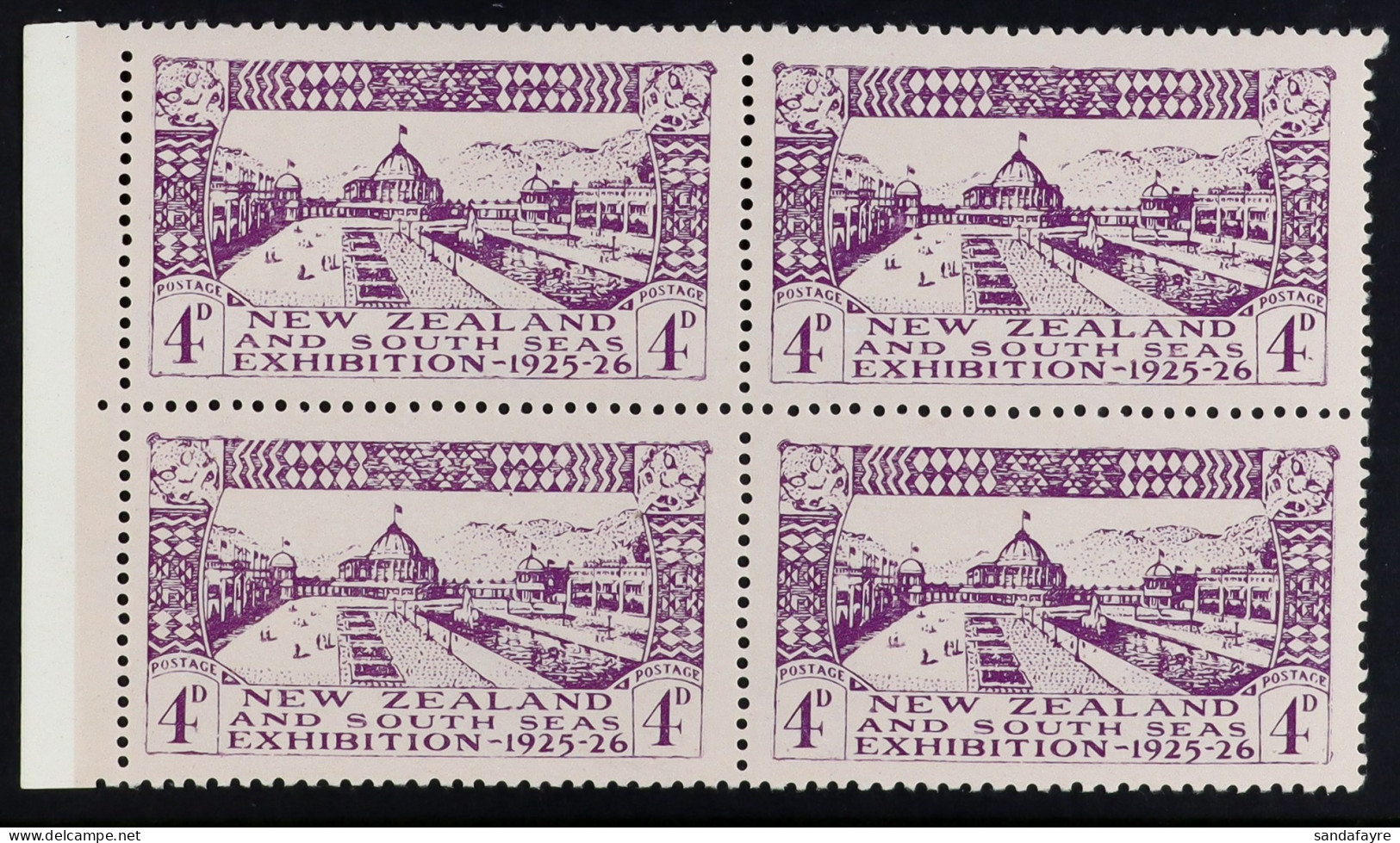 1925 Dunedin Exhibition Complete Set, SG 463/65, Never Hinged Mint Marginal BLOCKS Of 4. (3 Blocks) - Other & Unclassified