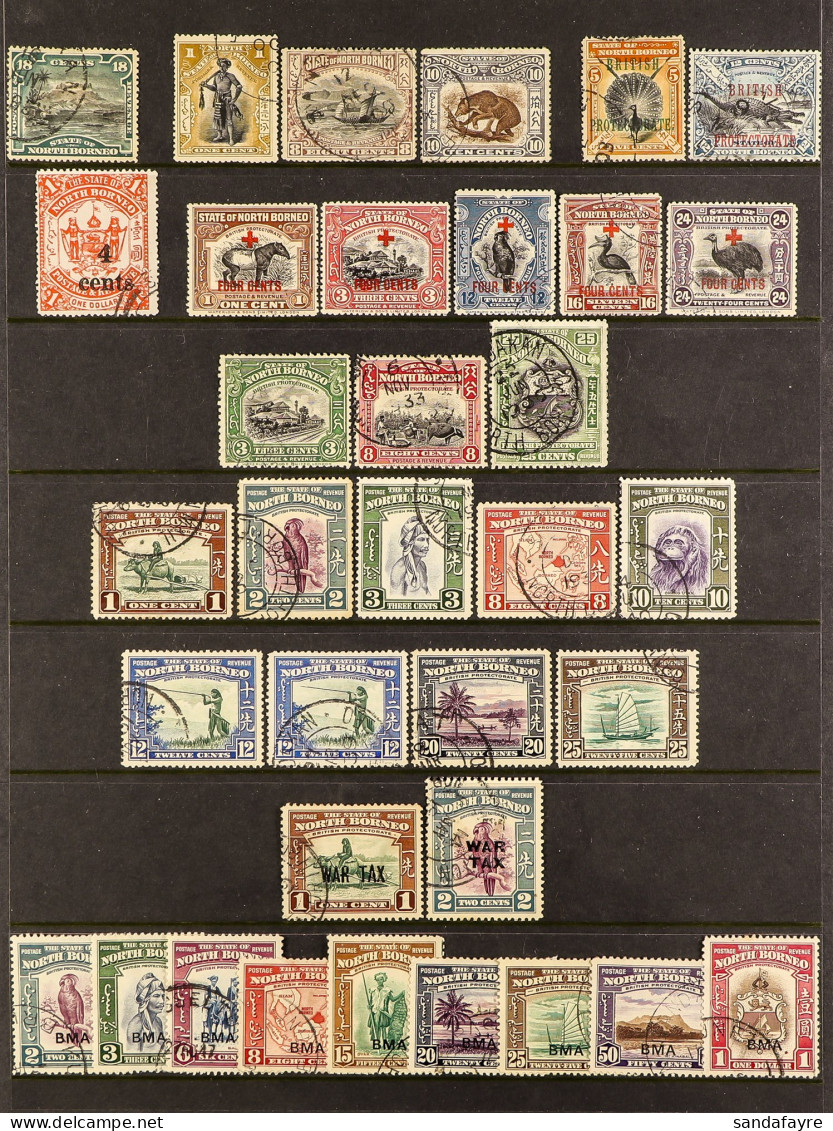 1894 - 1961 USED COLLECTION Of Around 90 Cds Cancelled Stamps (no Remainder Cancellations) On Protective Pages, Scarce M - Nordborneo (...-1963)